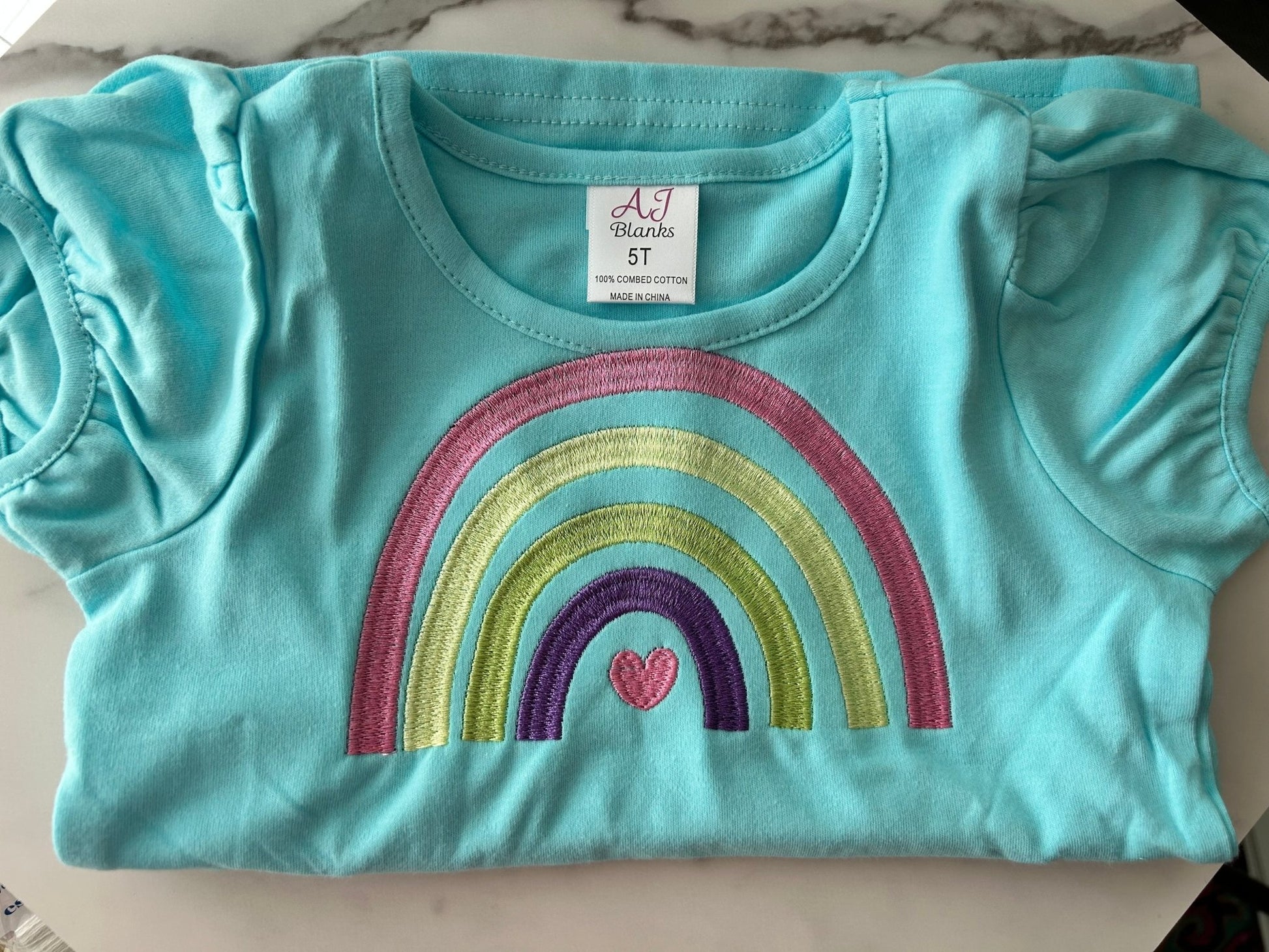 Child's Rainbow Embroidered T - Shirt - Summertide Stitchery - Summertide Stitchery