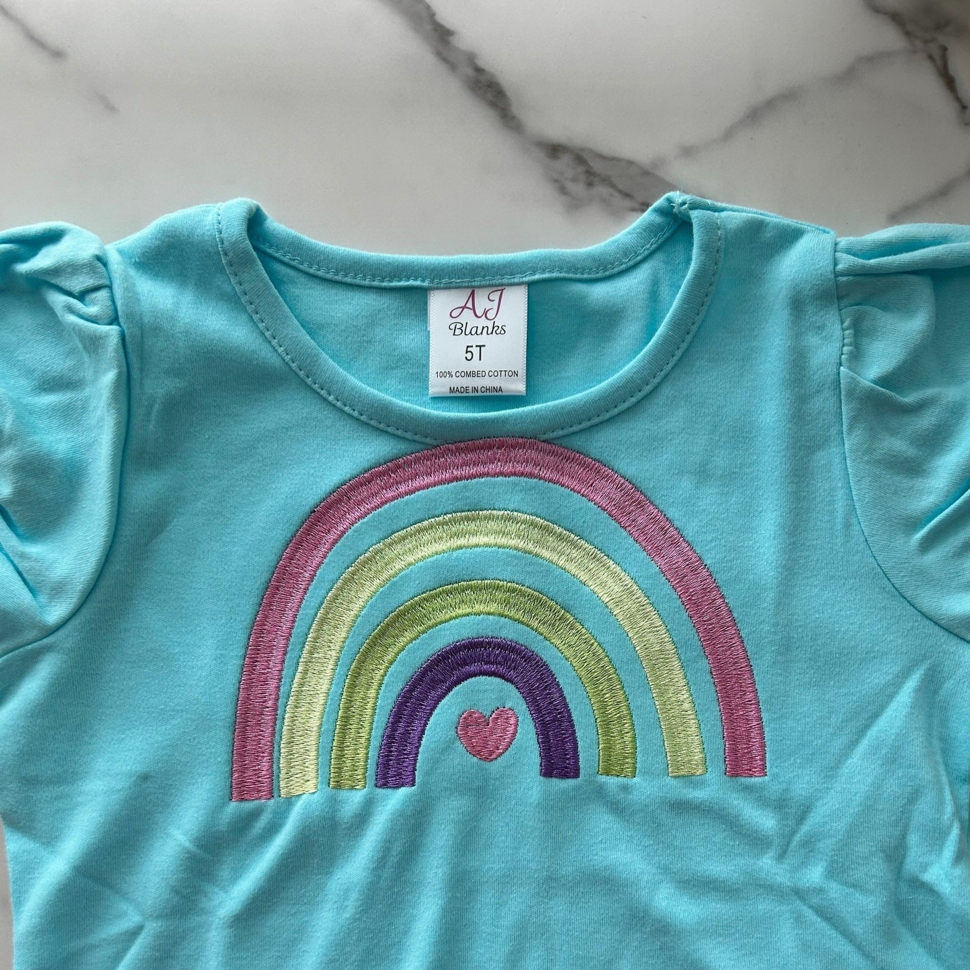 Child's Rainbow Embroidered T - Shirt - Summertide Stitchery - Summertide Stitchery