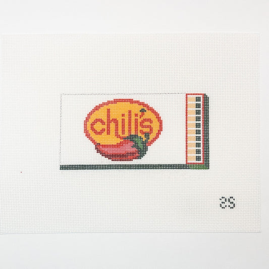 Chili's Restaurant Matchbook Needlepoint Canvas - Summertide Stitchery - Spruce St. Studio
