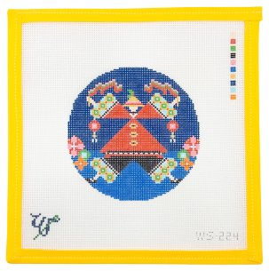 Chinese Dancer Needlepoint Canvas - Summertide Stitchery - Wipstitch Needleworks