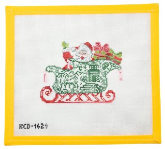 Chinois Sleigh with Santa - Summertide Stitchery - KCN Designs