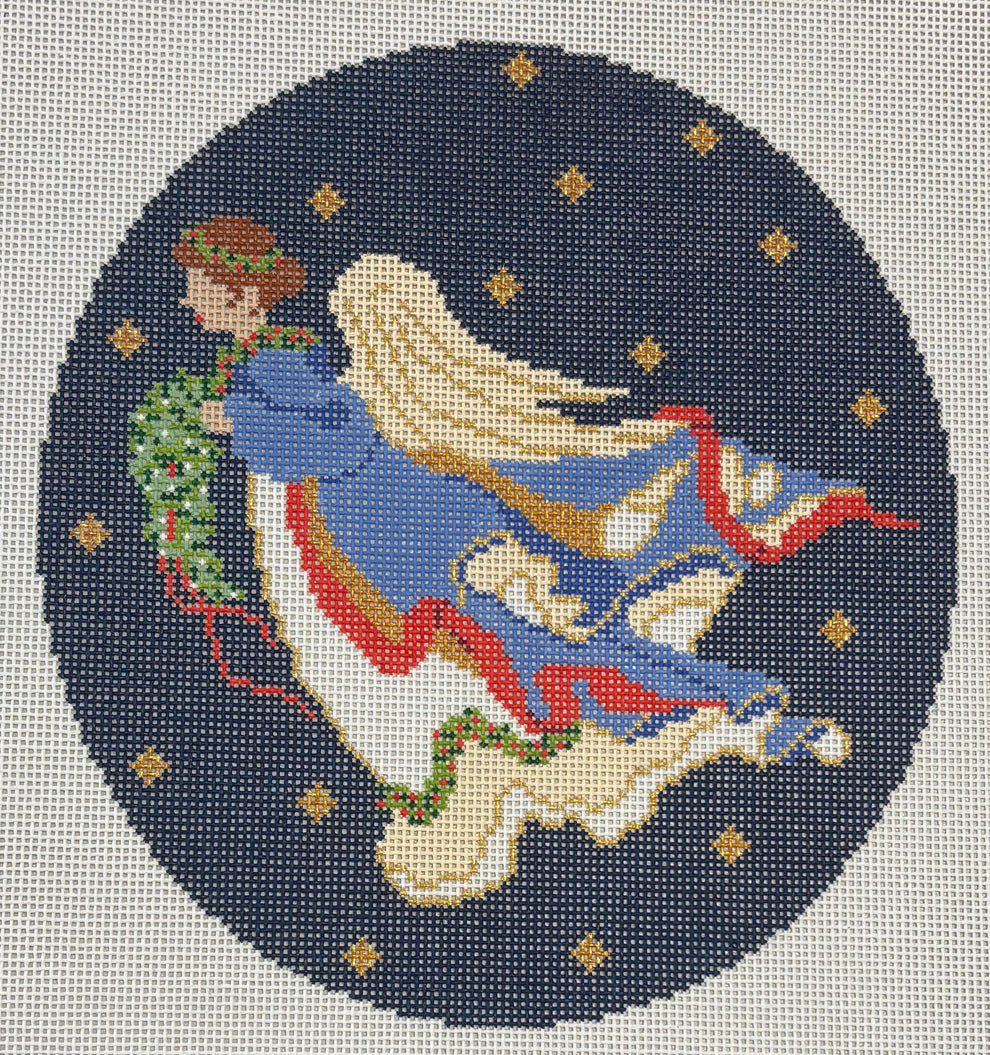 Christmas Angel Needlepoint Canvas - Summertide Stitchery - The Salty Stitcher