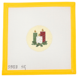 Christmas Candles Mini Needlepoint Canvas - Summertide Stitchery - Susan Roberts