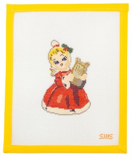 Christmas Ceramic Harp Angel Needlepoint - Summertide Stitchery - Stitching With Stacey