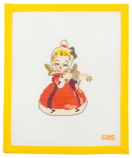 Christmas Ceramic Violin Angel Needlepoint - Summertide Stitchery - Stitching With Stacey