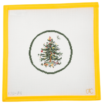 Christmas Transferware Needlepoint Canvas - Summertide Stitchery - Kate Woodward