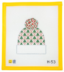 Christmas Tree Beanie Needlepoint Canvas - Summertide Stitchery - Lauren Bloch Designs