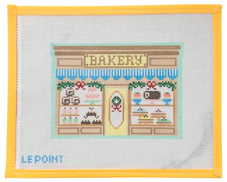 Christmas Village Bakery Needlepoint Canvas - Summertide Stitchery - Le Point Studio