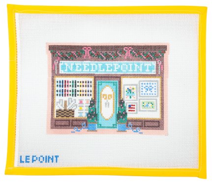 Christmas Village Needlepoint Shop Canvas - Summertide Stitchery - Le Point Studio