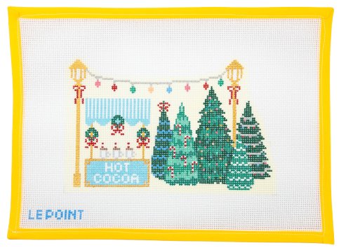 Christmas Village Tree Lot Needlepoint Canvas - Summertide Stitchery - Le Point Studio