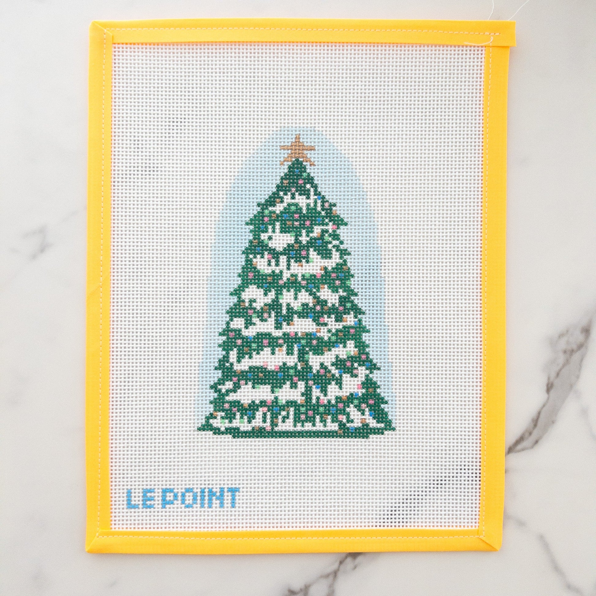 Christmas Village Tree Needlepoint Canvas - Summertide Stitchery - Le Point Studio