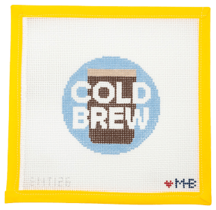 Cold Brew Round Needlepoint Canvas - Summertide Stitchery - LoveMHB Studio