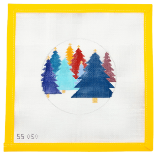 Colorful Christmas Forest Needlepoint Canvas - Summertide Stitchery - Stitch Style Needlepoint