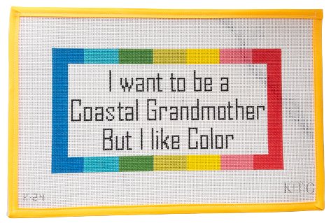 Colorful Coastal Grandmother Needlepoint Canvas - Summertide Stitchery - Flower & Vine