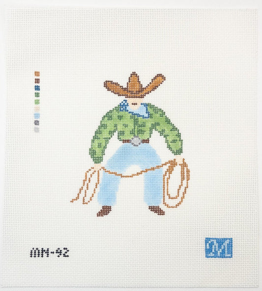 Cowboy Needlepoint Canvas - Summertide Stitchery - Maura Nolan Designs