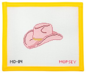 Cowgirl Hat Needlepoint Canvas - Summertide Stitchery - Mopsey Designs