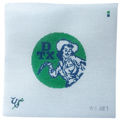 Dallas Cowgirl Needlepoint Canvas - Summertide Stitchery - Wipstitch Needleworks