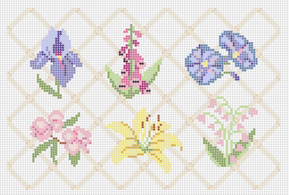 Deadly Flora Needlepoint Canvas - Summertide Stitchery - The Salty Stitcher