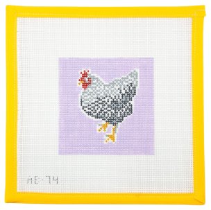 Diego the Chicken Needlepoint Canvas - Summertide Stitchery - Alice & Blue