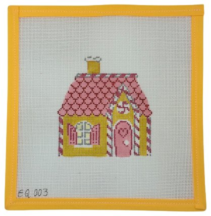 Emily Quigley: Pink Gingerbread House - Summertide Stitchery - Stitch Style Needlepoint