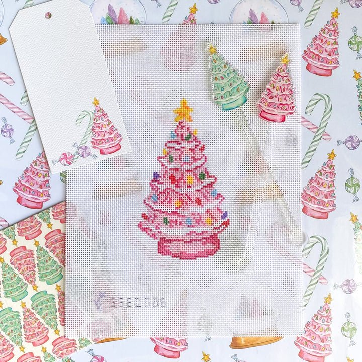 Emily Quigley: Pink Tree Needlepoint Canvas - Summertide Stitchery - Stitch Style Needlepoint