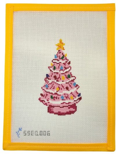 Emily Quigley: Pink Tree Needlepoint Canvas - Summertide Stitchery - Stitch Style Needlepoint