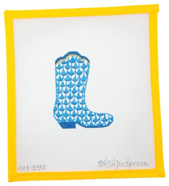 Fishnet Cowgirl Boot Needlepoint Canvas | Summertide Stitchery