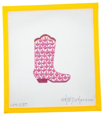 Fishnet Cowgirl Boot Needlepoint Canvas | Summertide Stitchery