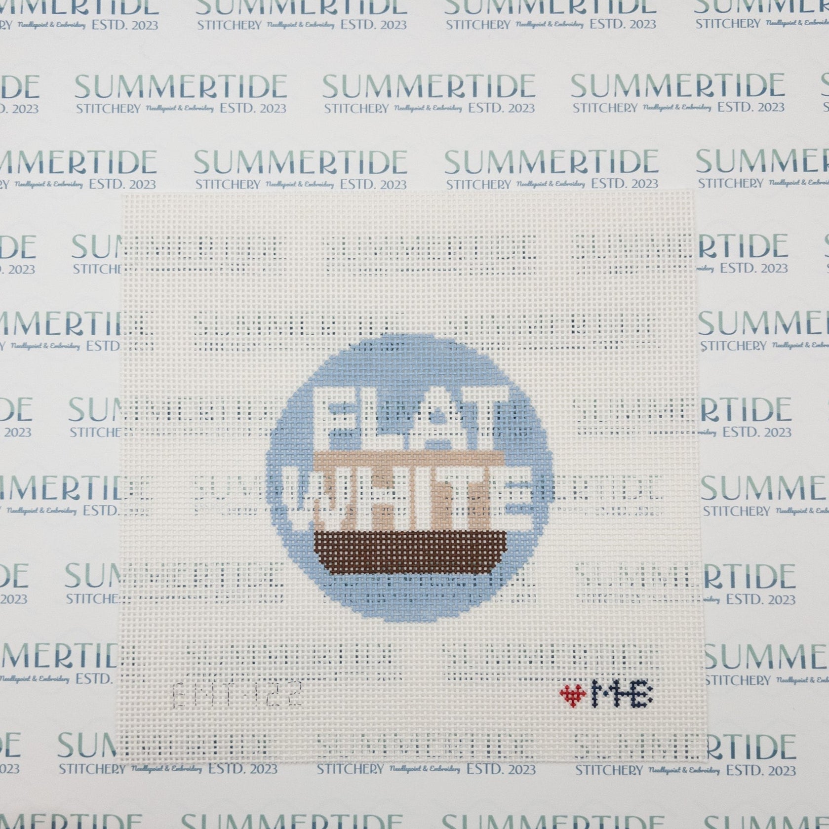 Flat White Round Needlepoint Canvas - Summertide Stitchery - LoveMHB Studio