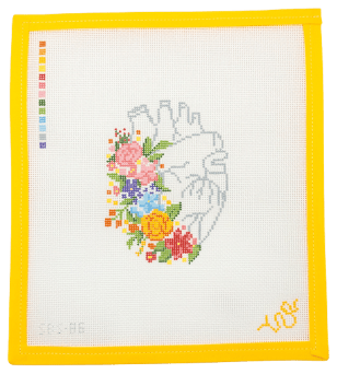 Floral Heart Needlepoint Canvas - Summertide Stitchery - Spellbound Stitchery