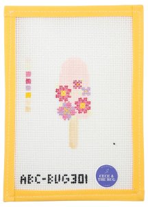 Floral Ice Pop Needlepoint - Summertide Stitchery - Atlantic Blue Canvas