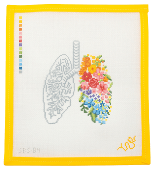 Floral Lungs Needlepoint Canvas - Summertide Stitchery - Spellbound Stitchery