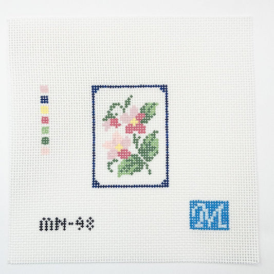 Flower Tile Needlepoint Canvas - Summertide Stitchery - Maura Nolan Designs