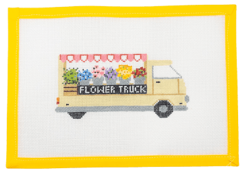 Flower Truck Needlepoint Canvas - Summertide Stitchery - Stitch Style Needlepoint