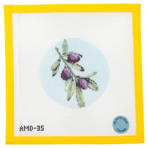 Flowers of the Bible: Fig Tree Needlepoint Canvas - Summertide Stitchery - Atlantic Blue Canvas