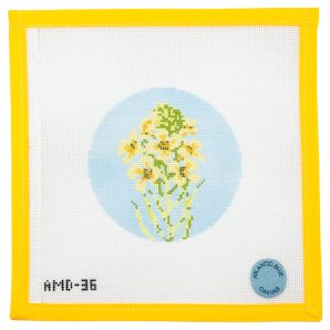 Flowers of the Bible: Mustard Seed Needlepoint Canvas - Summertide Stitchery - Atlantic Blue Canvas