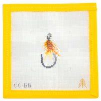Fly Fishing Hook Needlepoint Canvas - Summertide Stitchery - Evergreen Needlepoint