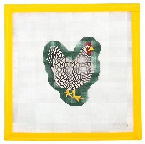 Frieda the Barred Rock Chicken Needlepoint Canvas - Summertide Stitchery - Pip & Roo