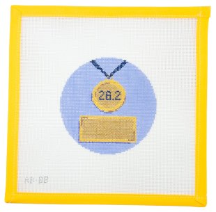 Full Marathon Medal Needlepoint Canvas - Summertide Stitchery - Alice & Blue