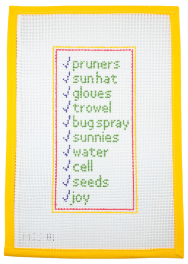 Garden Checklist Needlepoint Canvas - Summertide Stitchery - Mimi In Stitches