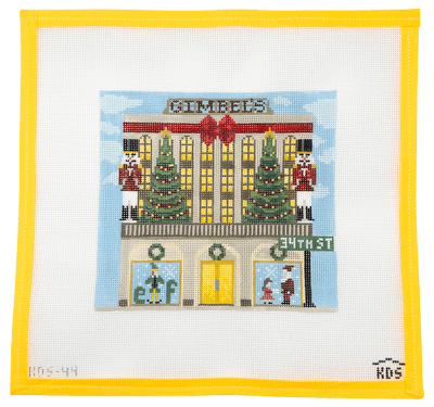 Gimbel's Storefront Needlepoint Canvas - Summertide Stitchery - Kirkland Design Studio