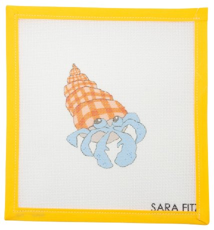 Gingham Shell Hermit Crab - Summertide Stitchery - Sara Fitz