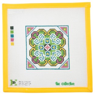 Green and Yellow Tile Needlepoint - Summertide Stitchery - The Collection Designs