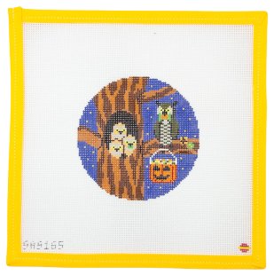 Halloween Hoots Needlepoint Canvas - Summertide Stitchery - Saturnalia Stitching