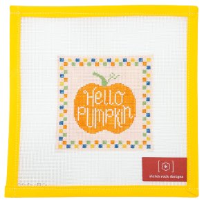 Hello Pumpkin Needlepoint Canvas - Summertide Stitchery - Stitch Rock Designs