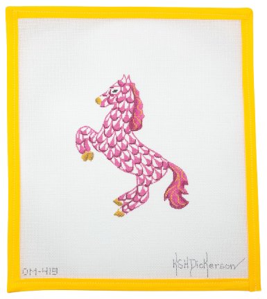 Herend - Style Leaping Horse Needlepoint Canvas - Summertide Stitchery - Kate Dickerson