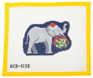 Holiday Elephant Needlepoint Canvas - Summertide Stitchery - KCN Designs