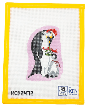 Holiday Penguins Needlepoint Canvas - Summertide Stitchery - SCT Designs