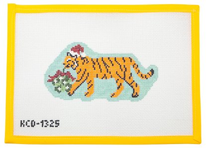 Holiday Tiger Needlepoint Canvas - Summertide Stitchery - KCN Designs