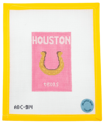 Houston Book Mini Needlepoint Canvas - Summertide Stitchery - Atlantic Blue Canvas